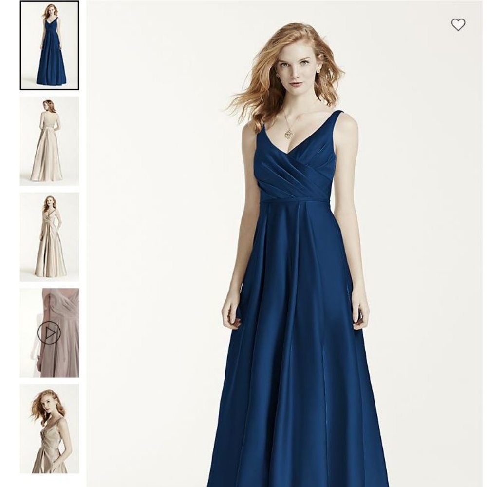 David's Bridal Satin Ball Gown Style 15741 Marine